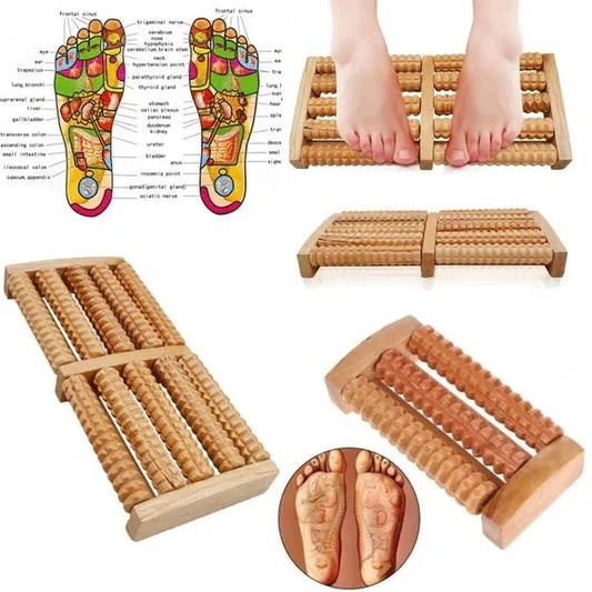 Wooden Foot Massager Roller for Pain Relief & Blood Circulation | Natural Wooden Foot Therapy Roller
