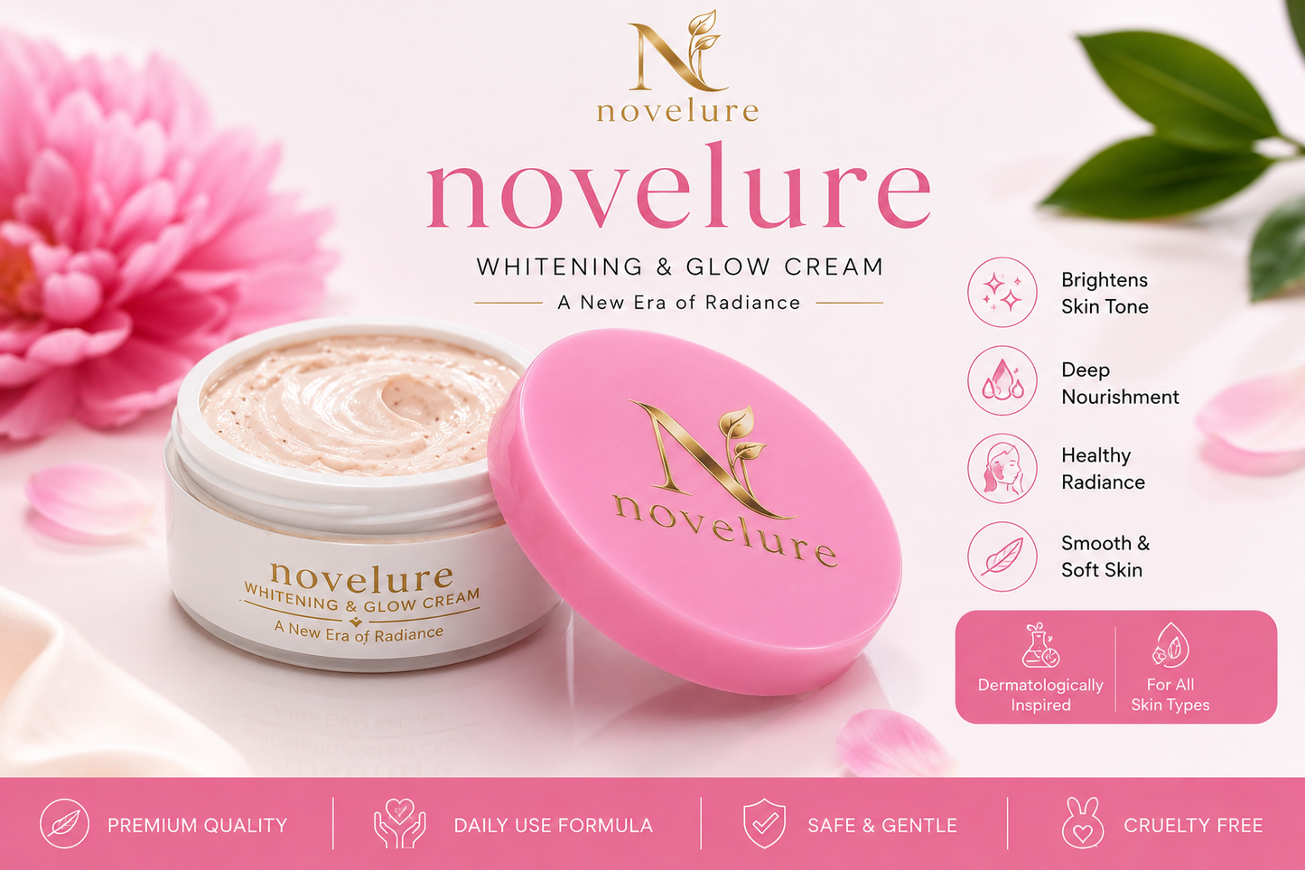 Novelure Whitening & Glow Cream – Daily Radiance & Moisturizing Care